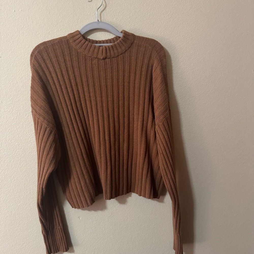American Eagle Outfitters Brown Crew Neck Sweater